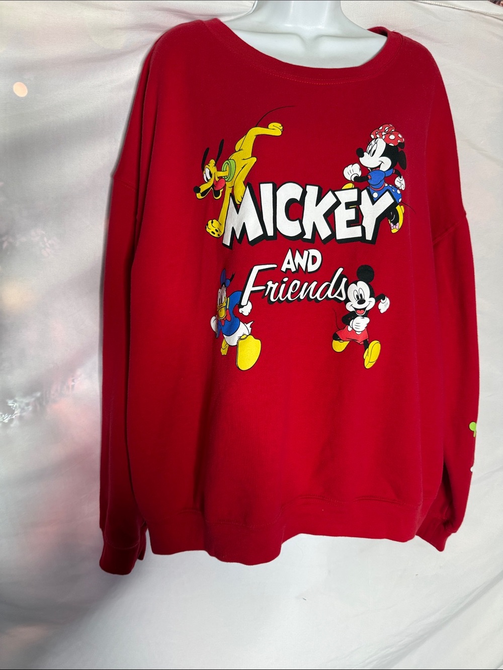 Mickey and Friends Red Graphic Sweatshirt